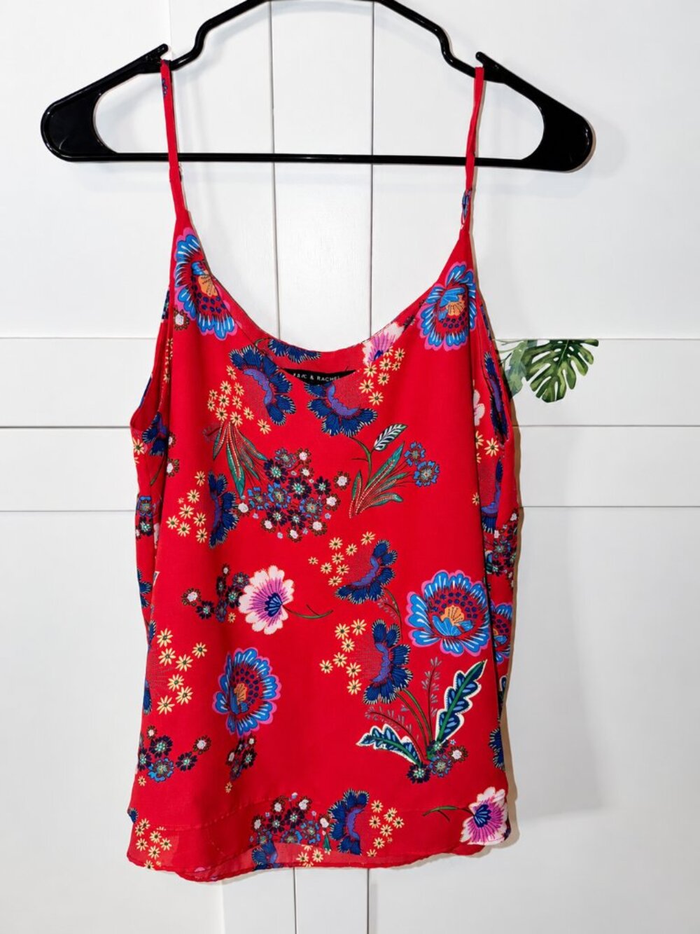 Zac & Rachel Red Floral Layered Camisole Tank Top | Size Medium